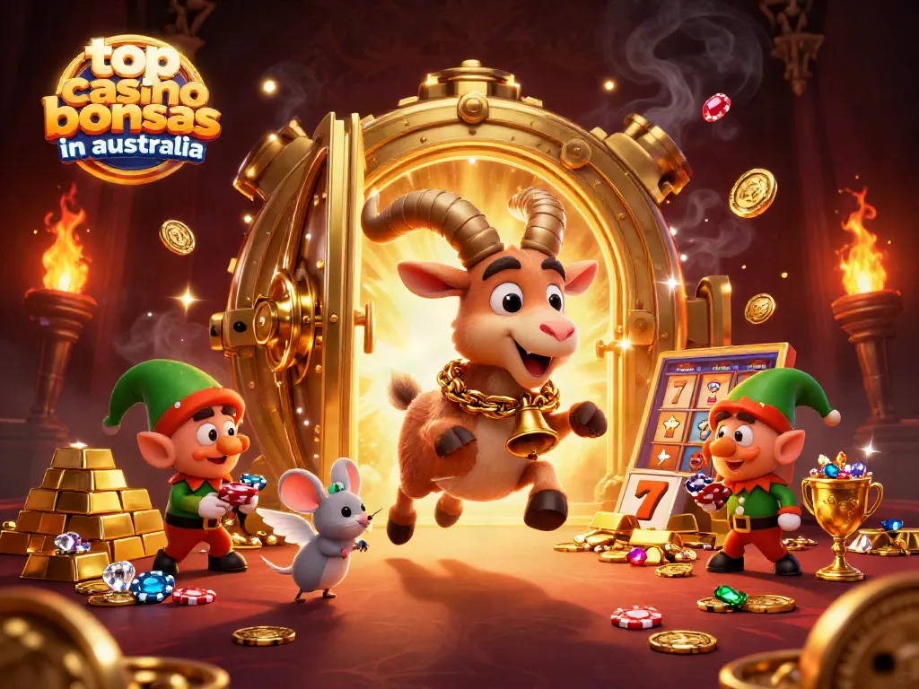 Engage with the top casino bonuses in australia through a festive casino scene with interactive characters.