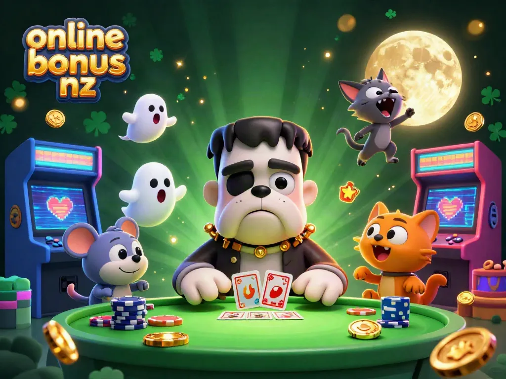 Experience gaming excitement and bonuses at online casino bonus nz, featuring vibrant 3D characters and casino elements.