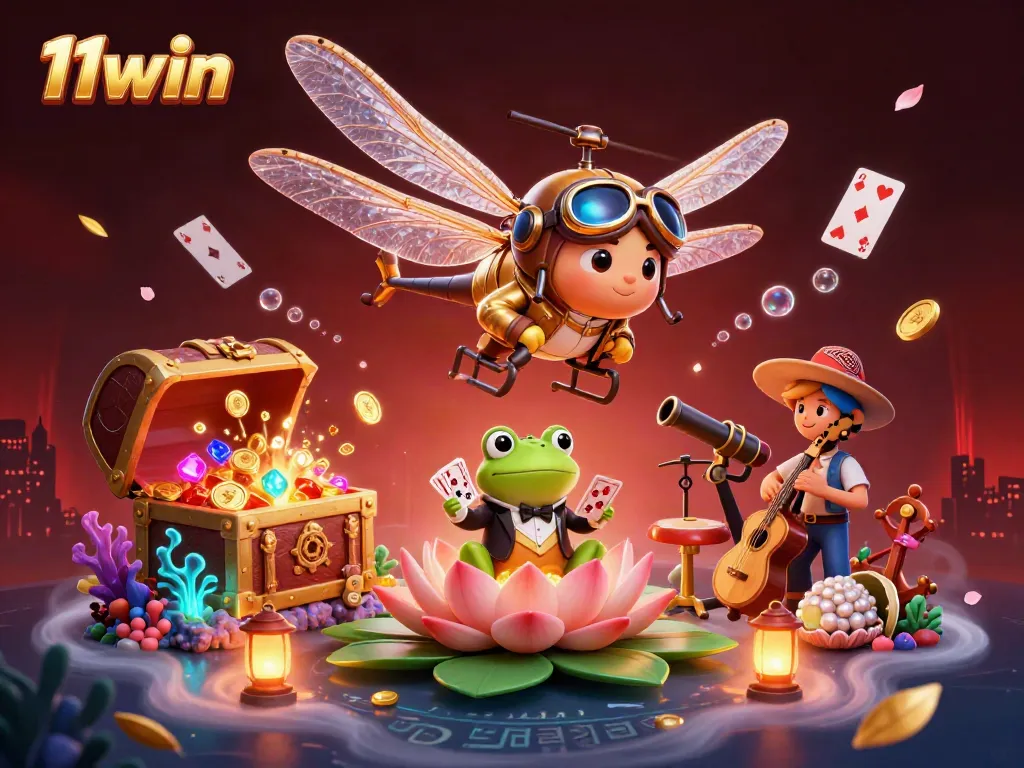 Experience exciting gameplay with 11win amidst vibrant casino elements and dynamic characters in a colorful scene.